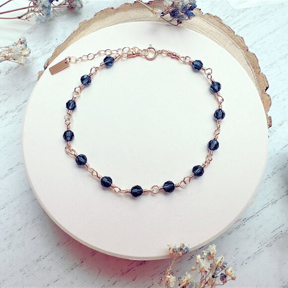 New Faceted Crystal Beads Bracelet | 14k Gold Filled | Handmade in BC - Picture 3 of 5